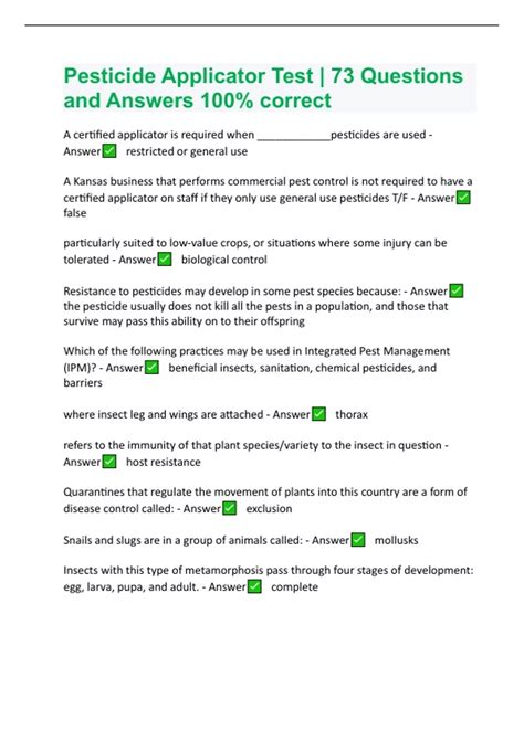 pesticide applicator exam questions